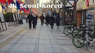 4K Walking Tour &ndash; Global Street Walk in Seoul City Hall Area