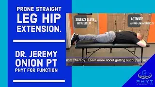 Prone Straight Leg Hip Extension Exercise.  Low Back Pain Relief. Activate Glutes and Hamstrings.