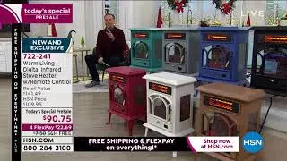 Warm Living Digital Infrared Stove Heater with Remote Co...
