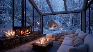 🎹 Peaceful Winter Piano ❄️ Warm Fireplace & Snow Ambience for Study, Relax & Heal