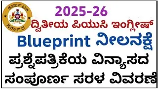 2nd PUC English Blueprint 2026 |2nd PUC English question paper pattern 2026