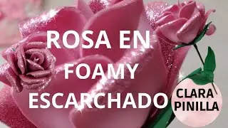 Como hacer una rosa en foamy escarchada fácil y rápido