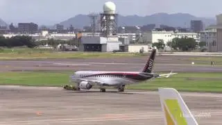 MRJ JA21MJ 1号機 離日キャンセル トーイングを撮影