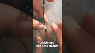 Seed bead crochet in Turkish rope technique.