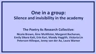 One in a Group: Silence and Invisibility in the Academy