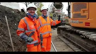 Rotherham Canal barrier low carbon concrete pour
