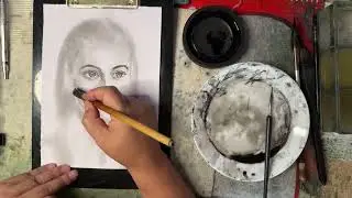 260112 每日水墨人物素描  Daily Water-ink Portrait Sketch  수묵 인물 스케치 水墨画の人物スケッチ