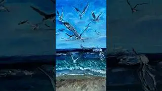 #чайки#seagulls#волна#Wave#painting#море# #картинамаслом#oilpainting #художник #ИринаМанойлова #