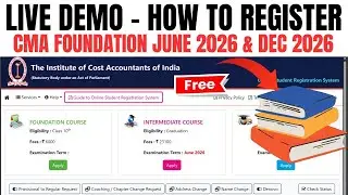 How to Register CMA Foundation | CMA Foundation Registration process |CMA Registration June & Dec 26