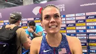 Джозетт Эндрюс после финиша на 6-м месте в беге на 5000 метров на чемпионате мира 2025 года