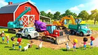 Get Messy on the Farm! 🎵 Muddy Animal Song & Rescue Trucks