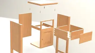 Solidworks exploded animation of  a  wood cabinet