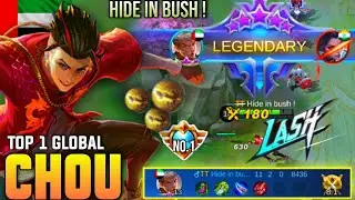 OFFLANER, 1 HIT DELETE KICK! | Top 1 Global CHOU Ranked Gameplay BEST BUILD By Hide in bush ! - MLBB