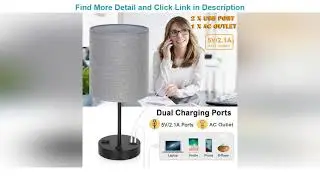 New Product HAITRAL Bedside Table Lamps- Nightstand Lamps with USB Port and Outlet, Bedside Lamps w
