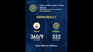 DELHI 360/9 VS KERALA 332 ALL OUT #viral #Shorts #cricket #viralvideos #viralnews #Cricinfo