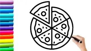 Pizza Drawing for Kids | Easy Pizza Drawing Step by Step | Cute Food Drawing