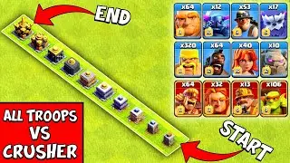 Every Level Crusher vs All Troops | Clash of Clans | ALL TROOPS VS CRUSHER @clashhome3008
