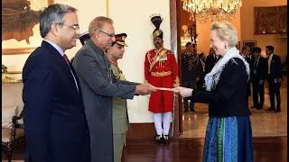 Austrian Ambassador, Andrea WICKE Presents Credentials at President House Islamabad