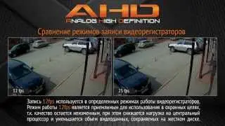 AHD DVR. Сравнение режимов 12fps и 25fps