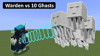 Warden vs 10 Ghasts - Warden sonic boom attack - Who will win?