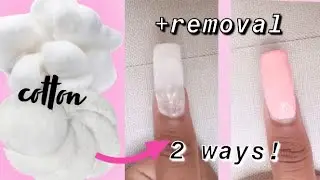 How To Make Fake Nails Out of Cotton Balls/Pads + Removal At Home | Cotton Nails