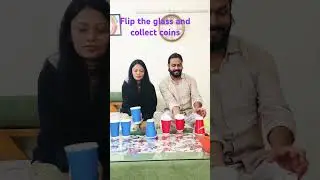 Flip the glass & collect coins-Fun & Easy Games to Play at Home with Family & Friends #games #funny