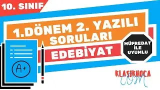 10.Sınıf Edebiyat 1.Dönem 2.Yazılı Soruları I 2023 I  Konu Tekrarı I #cemalhocaile
