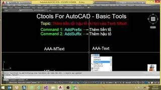 Add prefix/Suffix to Text/Mtext _Ctools for AutoCAD_Bacsic tools