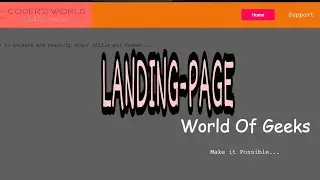 Creating a Landing Page Using HTML & CSS || Coder`s World