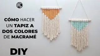 Diy: Cómo hacer un tapiz de macramé dos colores.How to make a two - colored macramé wall hanging