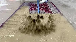 Sticky wet dirty old carpet cleaning satisfying rug washing ASMR- Satisfying Carpet Cleaning ASMR