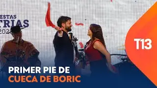 Así fue el primer pie de cueca del Pdte. Boric junto a su pareja en la inauguración de las fondas