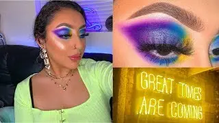 Урок по макияжу NEON smoky eyes