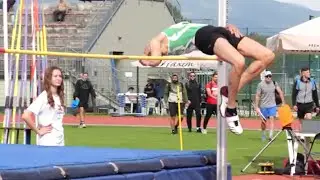 Matjaž &Scaron;parovec (SLO) Master's High Jump (M50) 180 cm National Record Athletic Meeting Kranj 2024