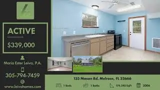 Active in 133 Mason Rd. Melrose, FL 32666 Contact me for a showing!