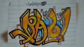 A sketch of Graffiti from paper to digital drawing!