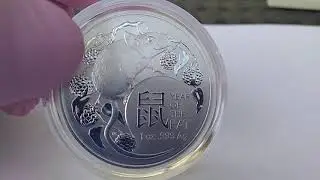 1 $ AUSTRALIA 2020 1OZ SILVER LUNAR RAT MOUSE