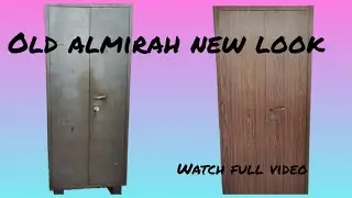 #0ld almirah new look with low cost #low cost pvp wall sticker ideas # organisation and new look ide