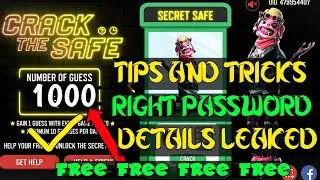 TIPS AND TRICKS💥 FOR CRACK THE SAFE EVENT😀||HOW TO GET ALL PRIZES 🎁WITHIN 5 GUESS🔥||PASSWORD LEAKED😱