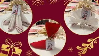 Как сложить салфетки на Рождество &mdash; Como doblado Servilletas Para Navidad.