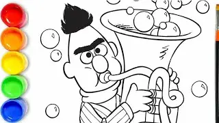 How to draw Bert From Sesame Street | Sesame Street Coloring Page