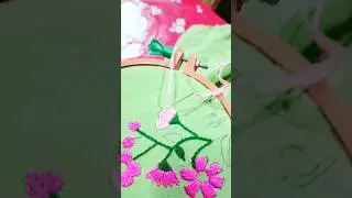 Buttonhole stitches flower design 🌺🪡#yt #youtubeshorts #handembroidery #babydress #sewing