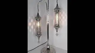 Turkish Bedside Lamp Cylinder Clear Glass 2 Table Lamp