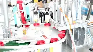 Automatic plastic bottle cap dispensing wadding machine