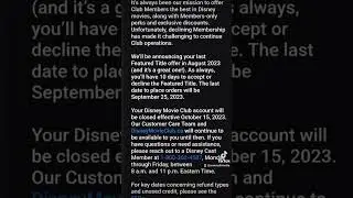 RIP Disney Movie Club