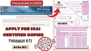 How to apply for certified copies through RTI | Rs 10 only/ May 23 CA exams | ICAI certified copy ✨