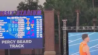 400m hurdles (47.69) & 400m (44.05) meet records at the SEC meet in Gainesville, FL - 2024.