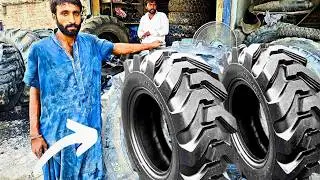 Amazing Process of Rebuilding and Manufacturing Tractor Tire, Wood Nails, Rim Plate and Screw Shaft