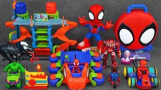 Marvel Spiderman Collection Unboxing Review| LEGO Marvel 76115 City Mega Car Wash |Dino-Webs Crawler