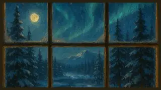 Christmas Window #2 &mdash; Cozy Snowfall Through the Window | 30 Minutes 4K TV Art